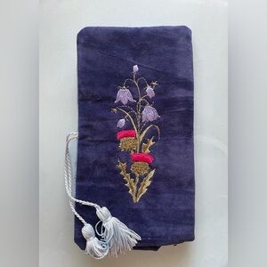Embroidered Vintage Velvet Travel Jewelry Pouch